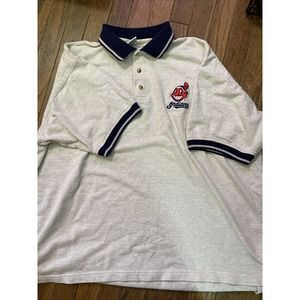 vintage truefan cleveland indians collar button up shirt